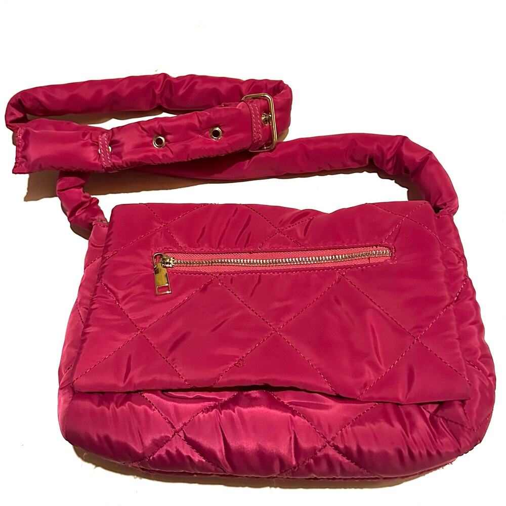 Urban Fit by Urban Expressions Magenta Pink Quilted Puffer Crossbody